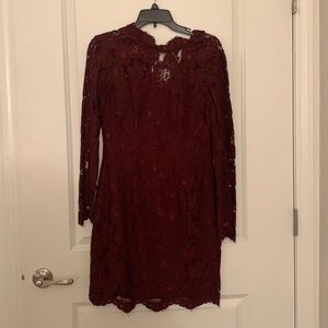 Betsy Johnson Lace Burgundy Dress
